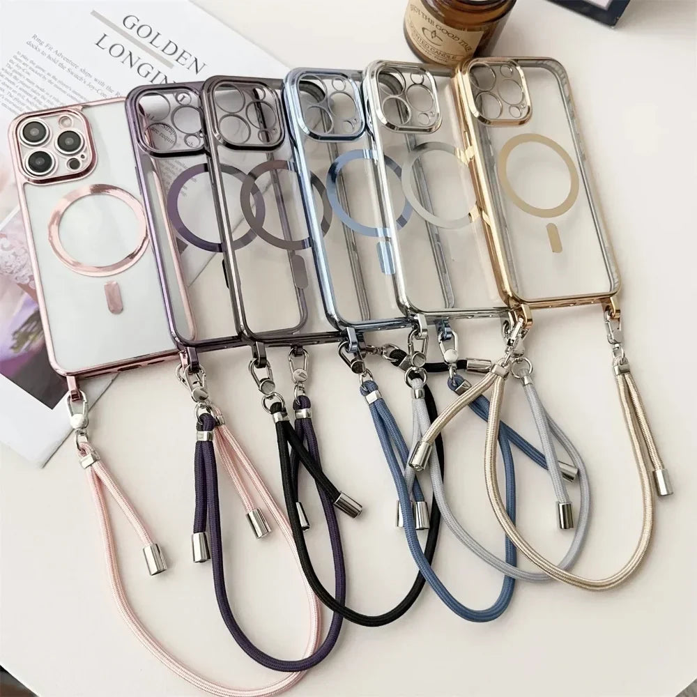 MagSafe-telefoncover med crossbody-skulderrem, beskyttende cover