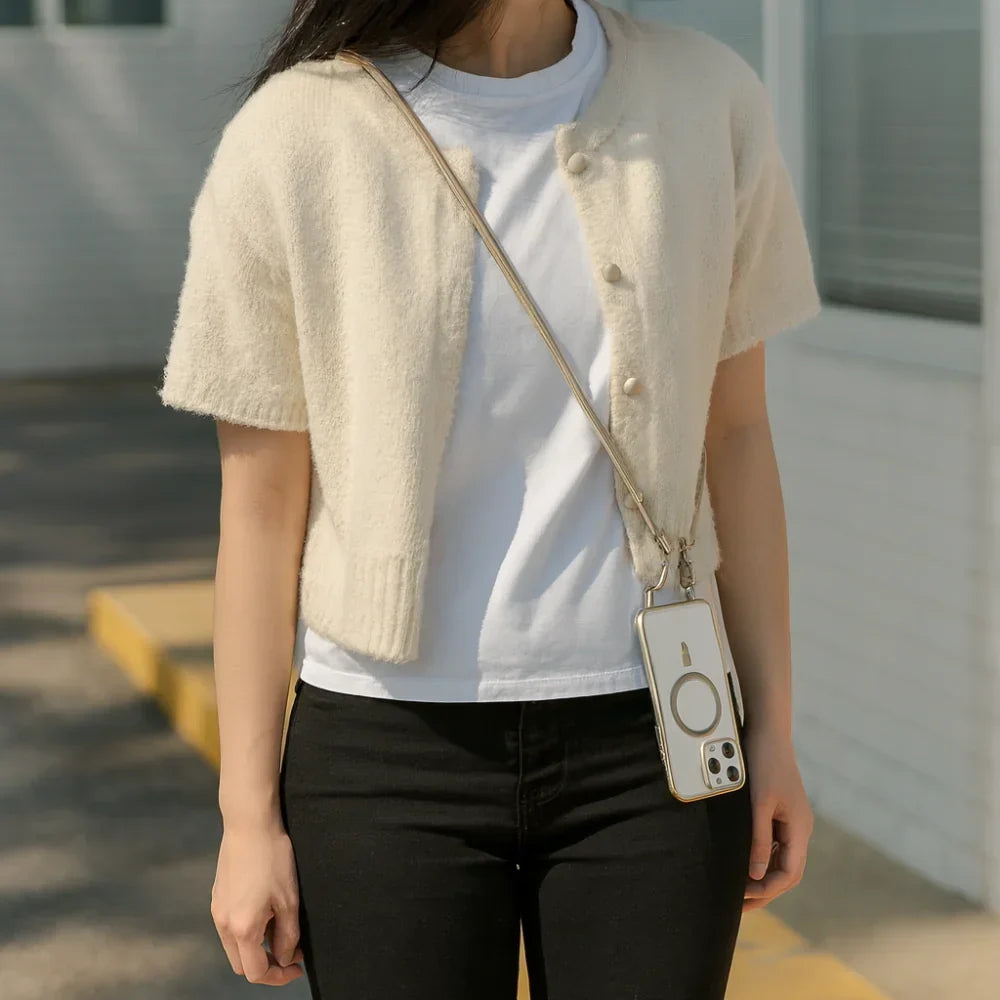 MagSafe-telefoncover med crossbody-skulderrem, beskyttende cover