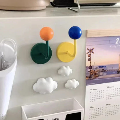Magnetic Metal Hook with Colourful Retro-Inspired Design for Light Items