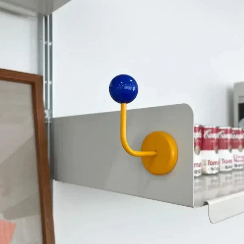 Magnetic Metal Hook with Colourful Retro-Inspired Design for Light Items