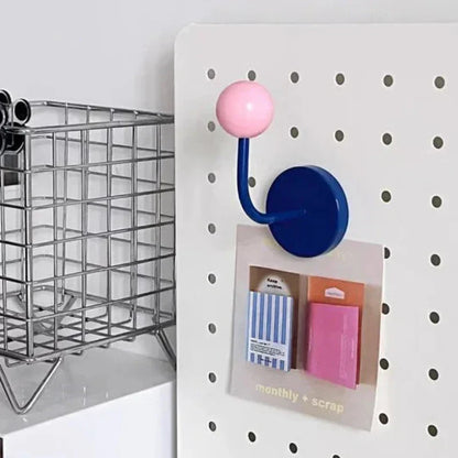 Magnetic Metal Hook with Colourful Retro-Inspired Design for Light Items