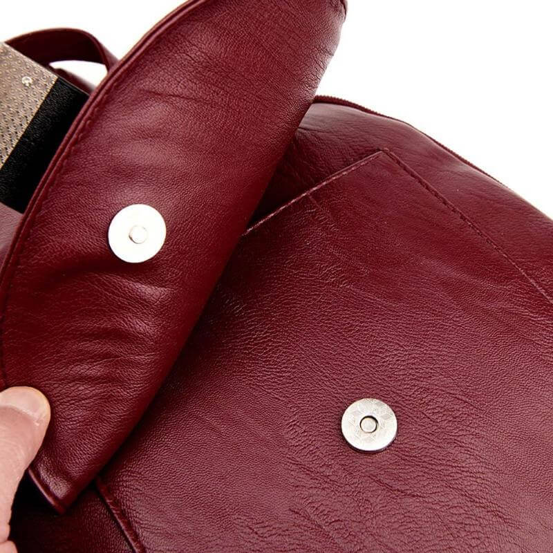 Marzen ægte læder tyverisikret rygsæk med blødt fåreskind og sikker lynlås bagpå