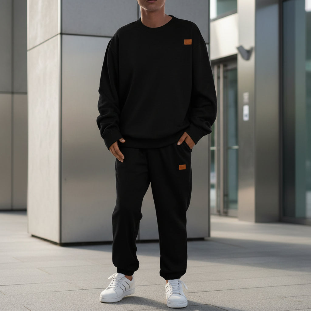 Heren casual sweatshirt met ronde hals pullover normale pasvorm voor lente en herfst