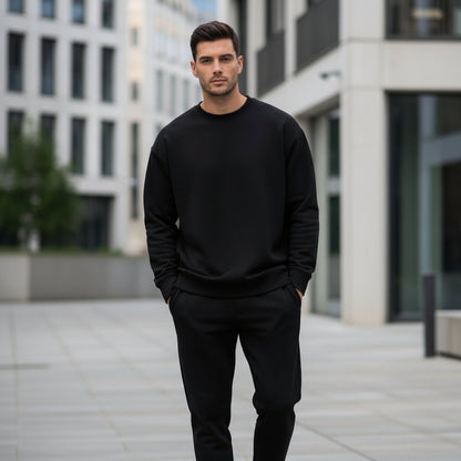 Heren casual sweatshirt met ronde hals pullover normale pasvorm voor lente en herfst