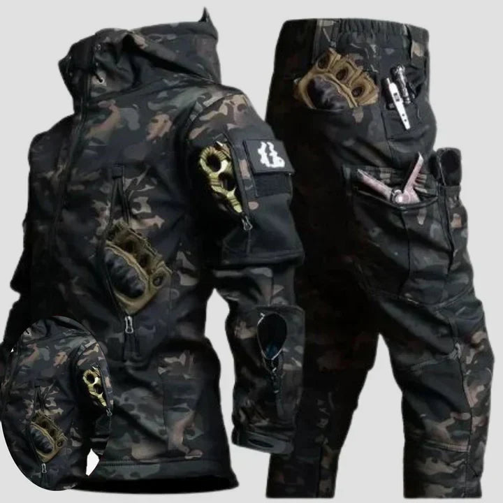 Mens Tactical Outdoor Clothing Set Waterproof Jacket and Trousers