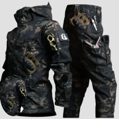 Mens Tactical Outdoor Clothing Set Waterproof Jacket and Trousers