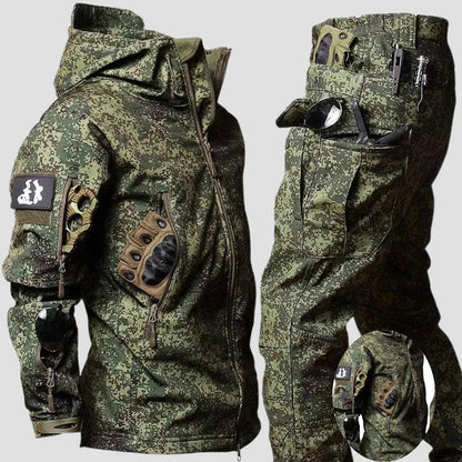 Mens Tactical Outdoor Clothing Set Waterproof Jacket and Trousers