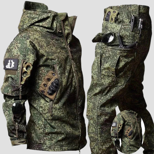 Mens Tactical Outdoor Clothing Set Waterproof Jacket and Trousers