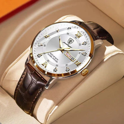 Herren wasserdichte leuchtende Armbanduhr aus Edelstahl klassisches Design