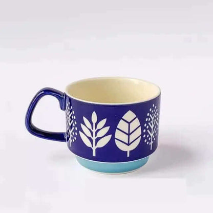 Keramikkopper til kaffe i midcentury-stil med retro mønstre