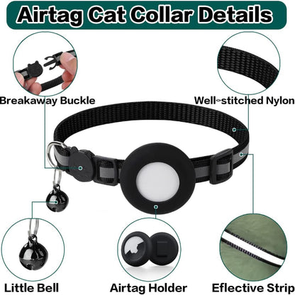 Milo Cat Collar with Safety Release Reflective AirTag Compatible Collar