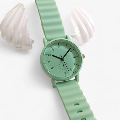 Mina Jelly Watch Colorful Quartz Watch with Silicone Wave Strap