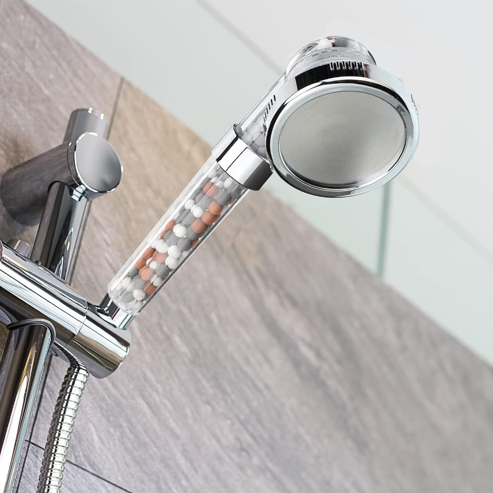 Mineral Filter Shower Head with 3 Spray Modes and Water-Saving Design
