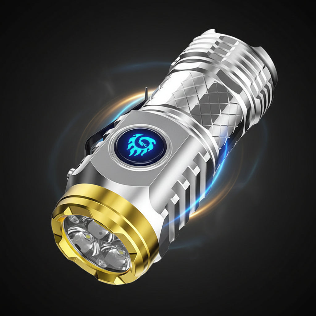 Mini LED Flashlight Rechargeable Waterproof Compact Handheld Torch