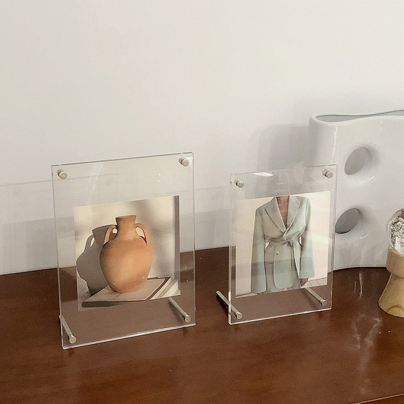 Minimalistische fotolijst van acryl met zwevend weergave-effect