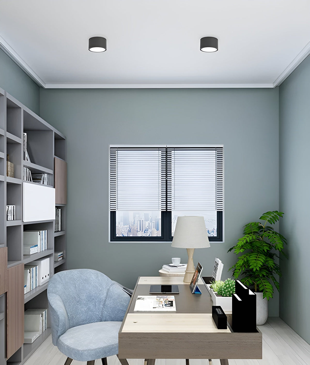 Minimalistisk cylindrisk LED-loftlampe med tre lysindstillinger