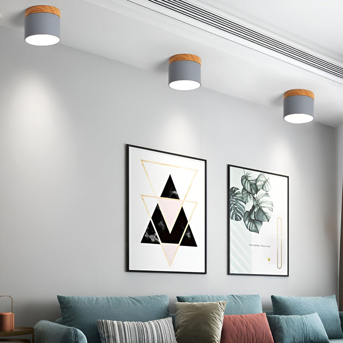 Minimalistisk cylindrisk LED-loftlampe med tre lysindstillinger