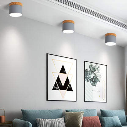 Minimalistisk cylindrisk LED-loftlampe med tre lysindstillinger