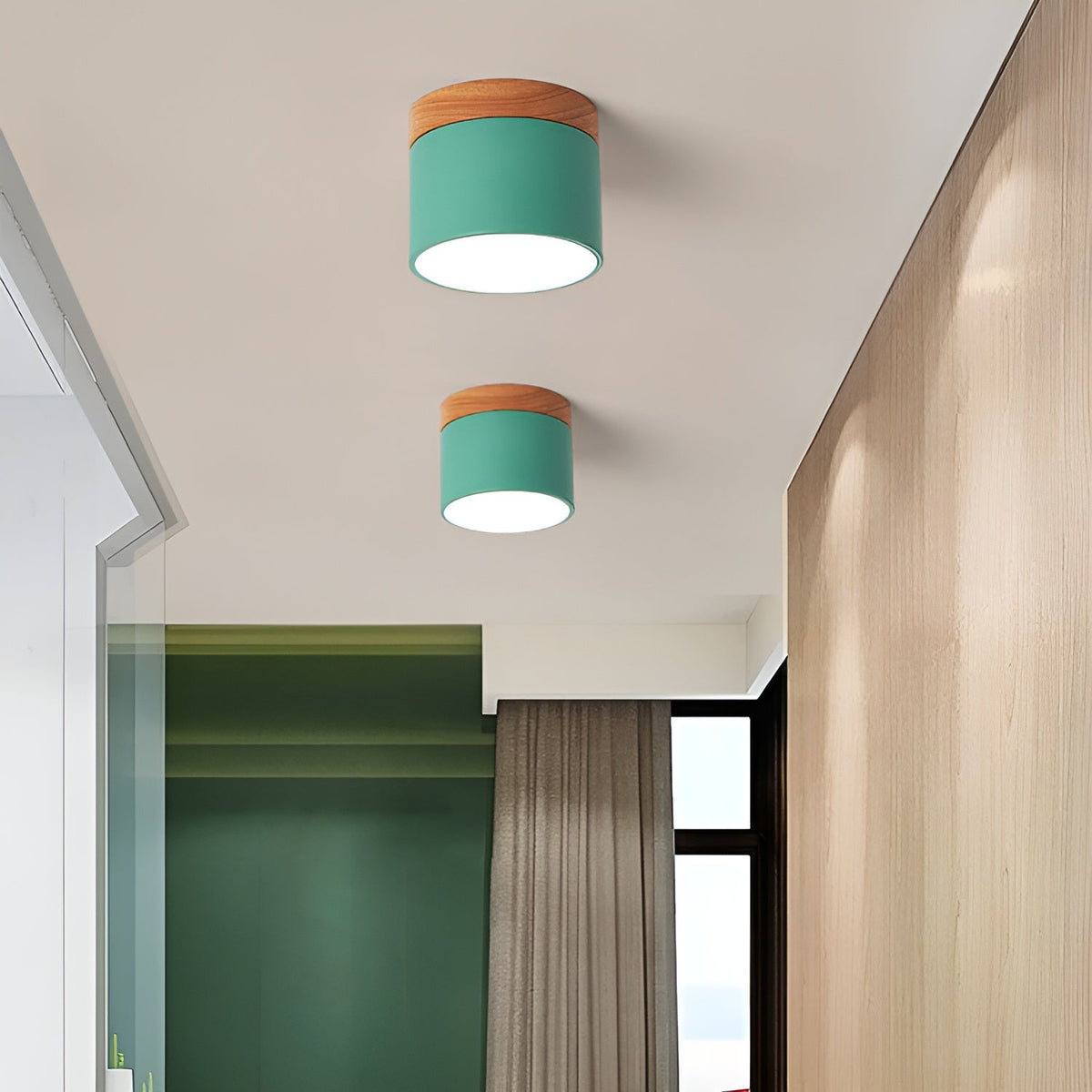 Minimalistisk cylindrisk LED-loftlampe med tre lysindstillinger