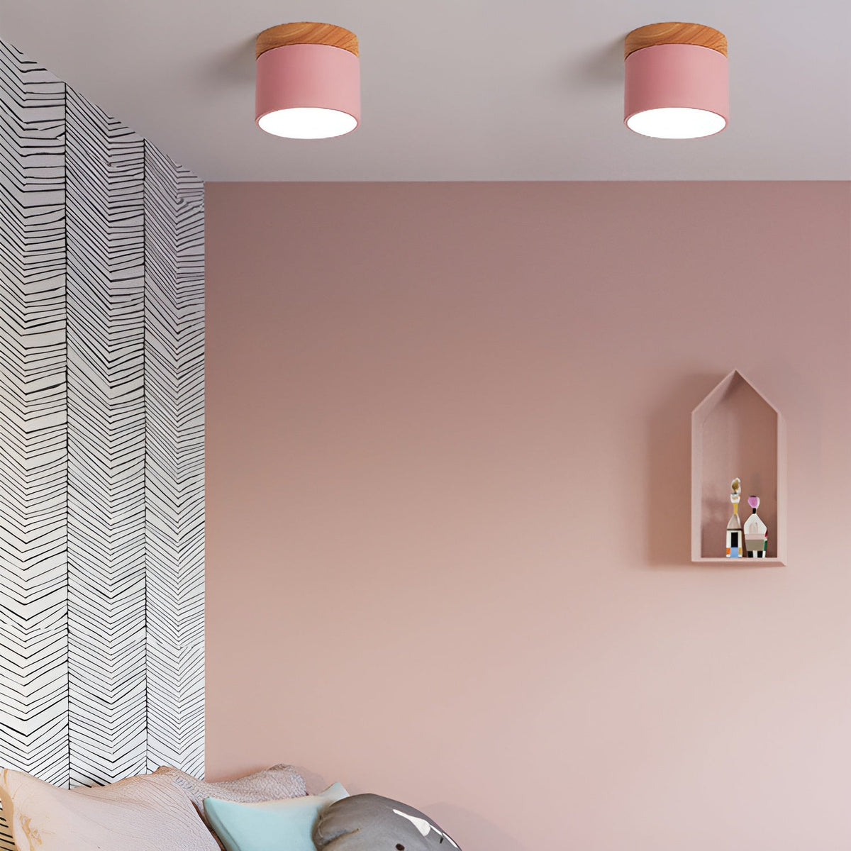 Minimalistisk cylindrisk LED-loftlampe med tre lysindstillinger