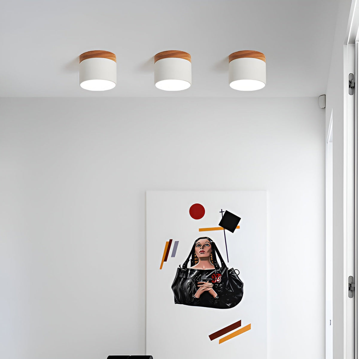 Minimalistisk cylindrisk LED-loftlampe med tre lysindstillinger