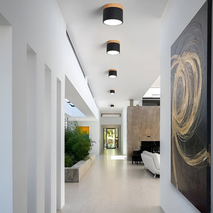 Minimalistisk cylindrisk LED-loftlampe med tre lysindstillinger