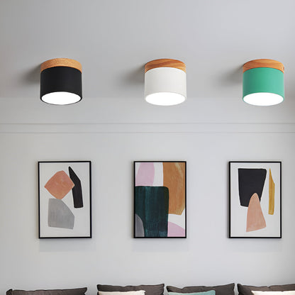 Minimalistisk cylindrisk LED-loftlampe med tre lysindstillinger