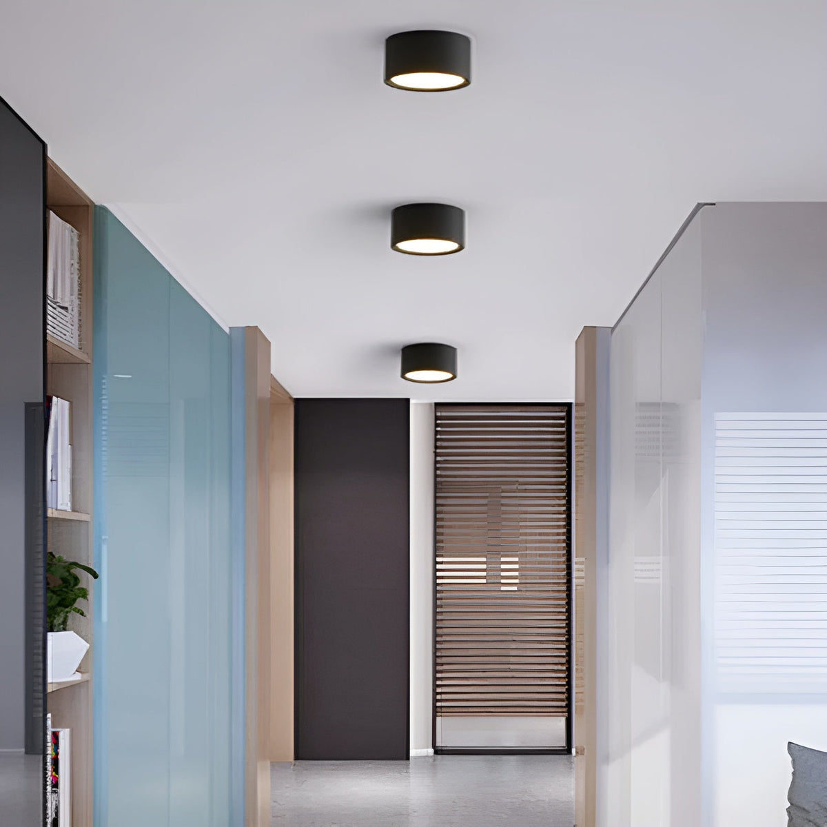 Minimalistisk cylindrisk LED-loftlampe med tre lysindstillinger