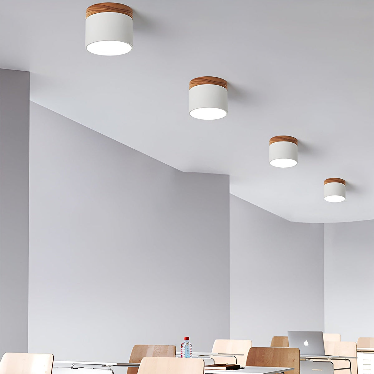Minimalistisk cylindrisk LED-loftlampe med tre lysindstillinger