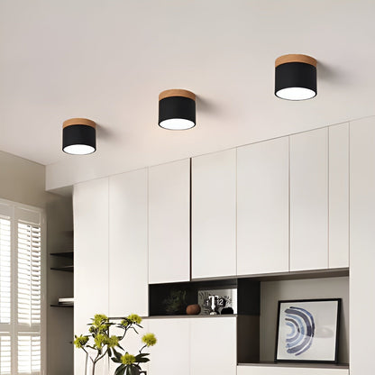 Minimalistisk cylindrisk LED-loftlampe med tre lysindstillinger