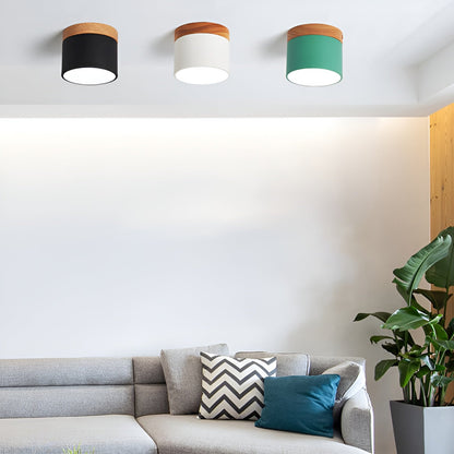 Minimalistisk cylindrisk LED-loftlampe med tre lysindstillinger