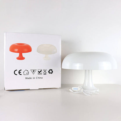 Minimalist Mushroom Table Lamp with Glass and Iron Design