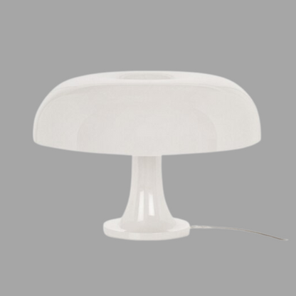 Minimalist Mushroom Table Lamp with Glass and Iron Design