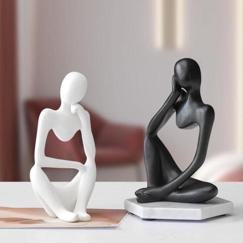 Minimalistisk tænker-skulptur med moderne design