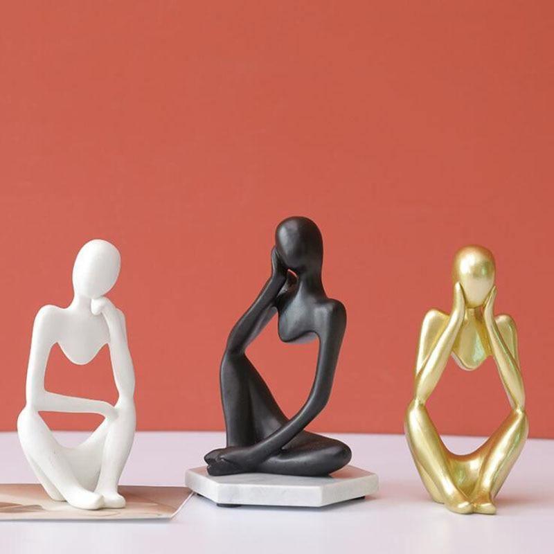 Minimalistisk tænker-skulptur med moderne design