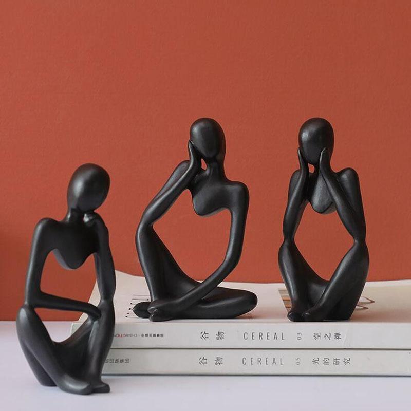 Minimalistisk tænker-skulptur med moderne design