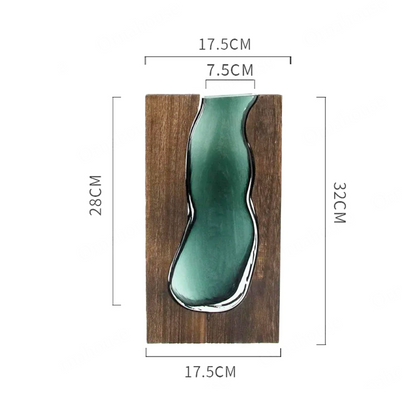 Minimalistisk vase i træ og klart glas med skandinavisk-inspireret design