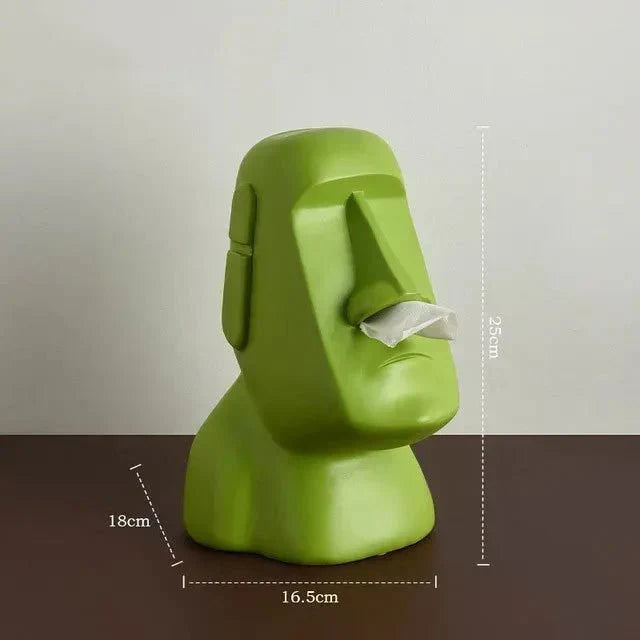 Resinservietholder inspireret af Moai-statuer med unikt dekorativt design