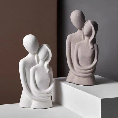 Nowoczesna abstrakcyjna ceramiczna rzeźba miłości z gładkim wykończeniem