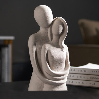 Nowoczesna abstrakcyjna ceramiczna rzeźba miłości z gładkim wykończeniem