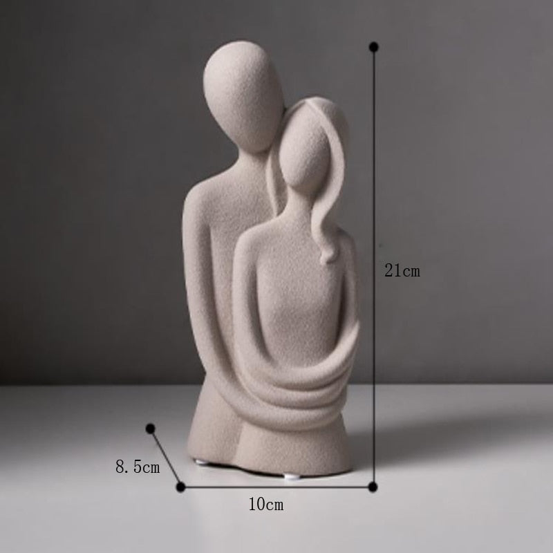 Nowoczesna abstrakcyjna ceramiczna rzeźba miłości z gładkim wykończeniem