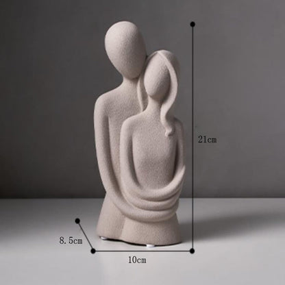 Nowoczesna abstrakcyjna ceramiczna rzeźba miłości z gładkim wykończeniem