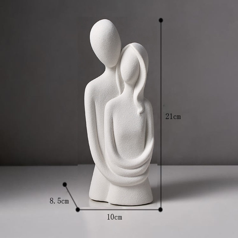 Nowoczesna abstrakcyjna ceramiczna rzeźba miłości z gładkim wykończeniem