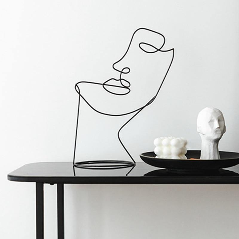 Modern Abstract Iron Silhouette Sculpture for Contemporary Home Decor