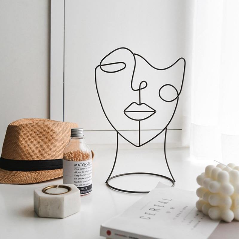 Modern Abstract Iron Silhouette Sculpture for Contemporary Home Decor