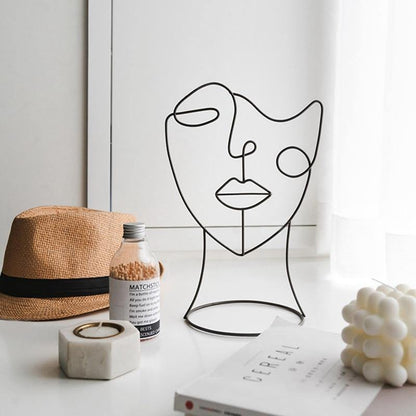 Modern Abstract Iron Silhouette Sculpture for Contemporary Home Decor