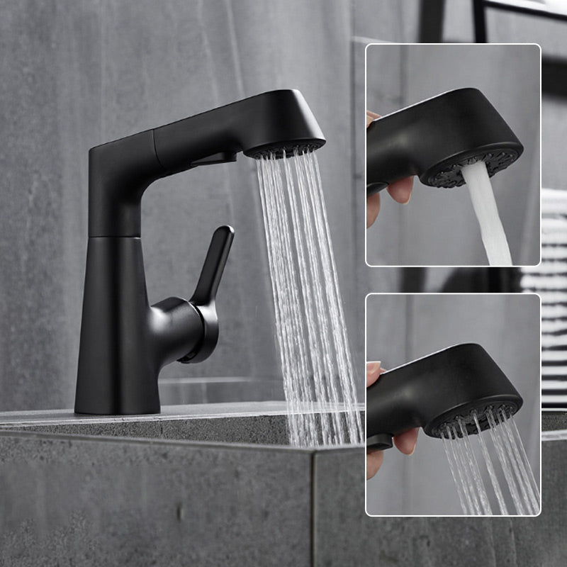Modern Bathroom Basin Tap with Pull Out Spray Head