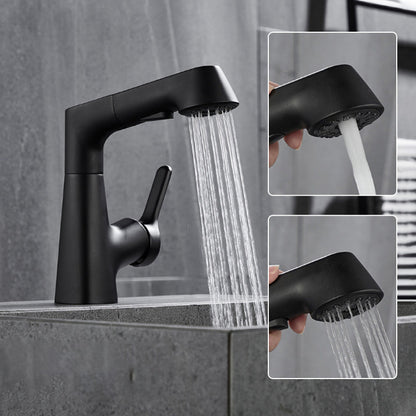 Modern Bathroom Basin Tap with Pull Out Spray Head
