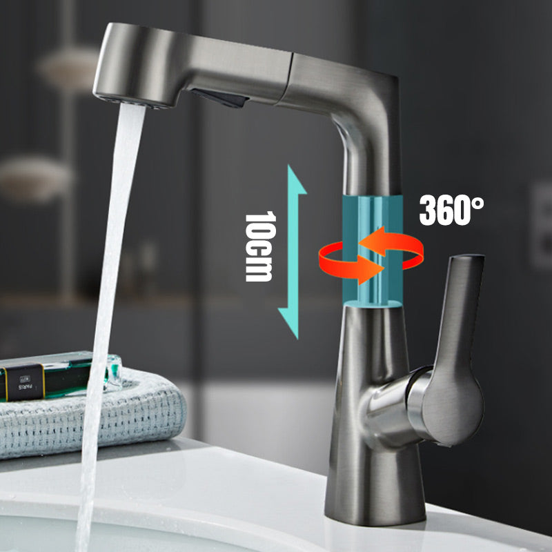 Modern Bathroom Basin Tap with Pull Out Spray Head