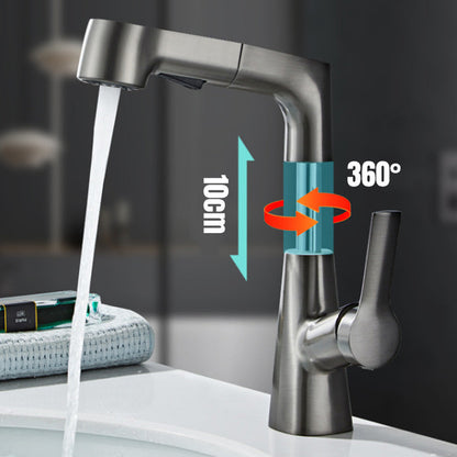 Modern Bathroom Basin Tap with Pull Out Spray Head